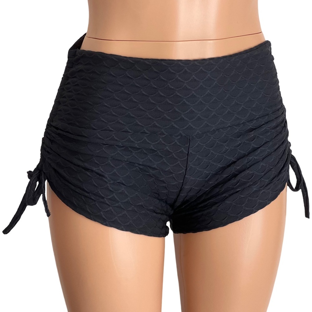 Black hot yoga sexy side string shorts Made in USA SXYfitness